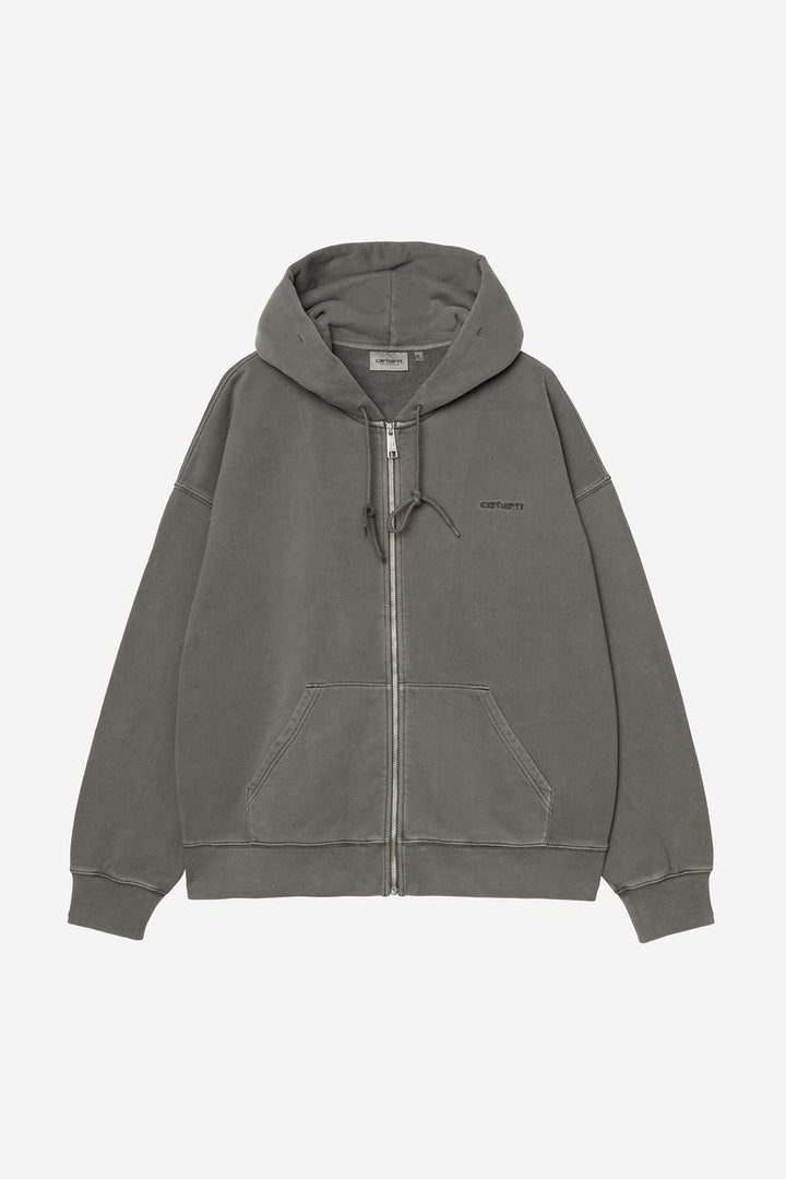 Hooded Benton Sweat Jacket - Graphite garment dyed