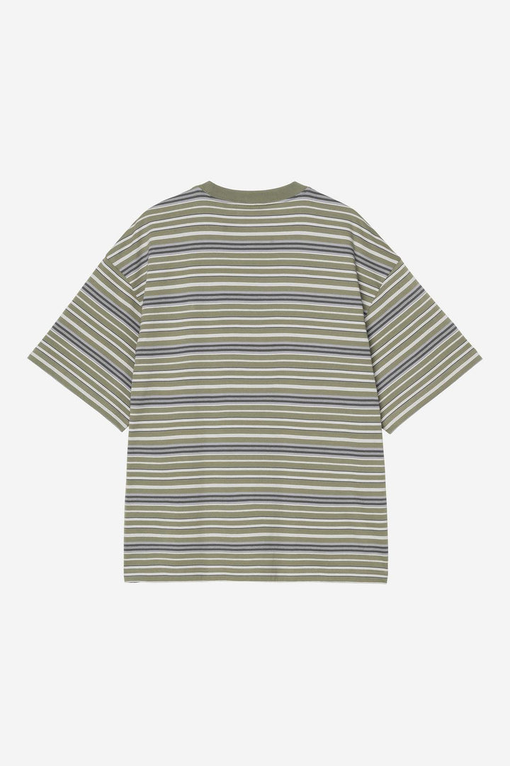 S/S Zane T-Shirt Zane Stripe, Dollar Green