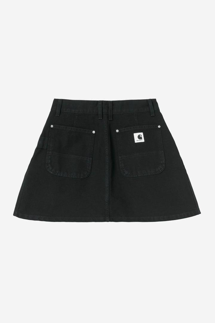 W' Billie Single Knee Skirt Black stone washed