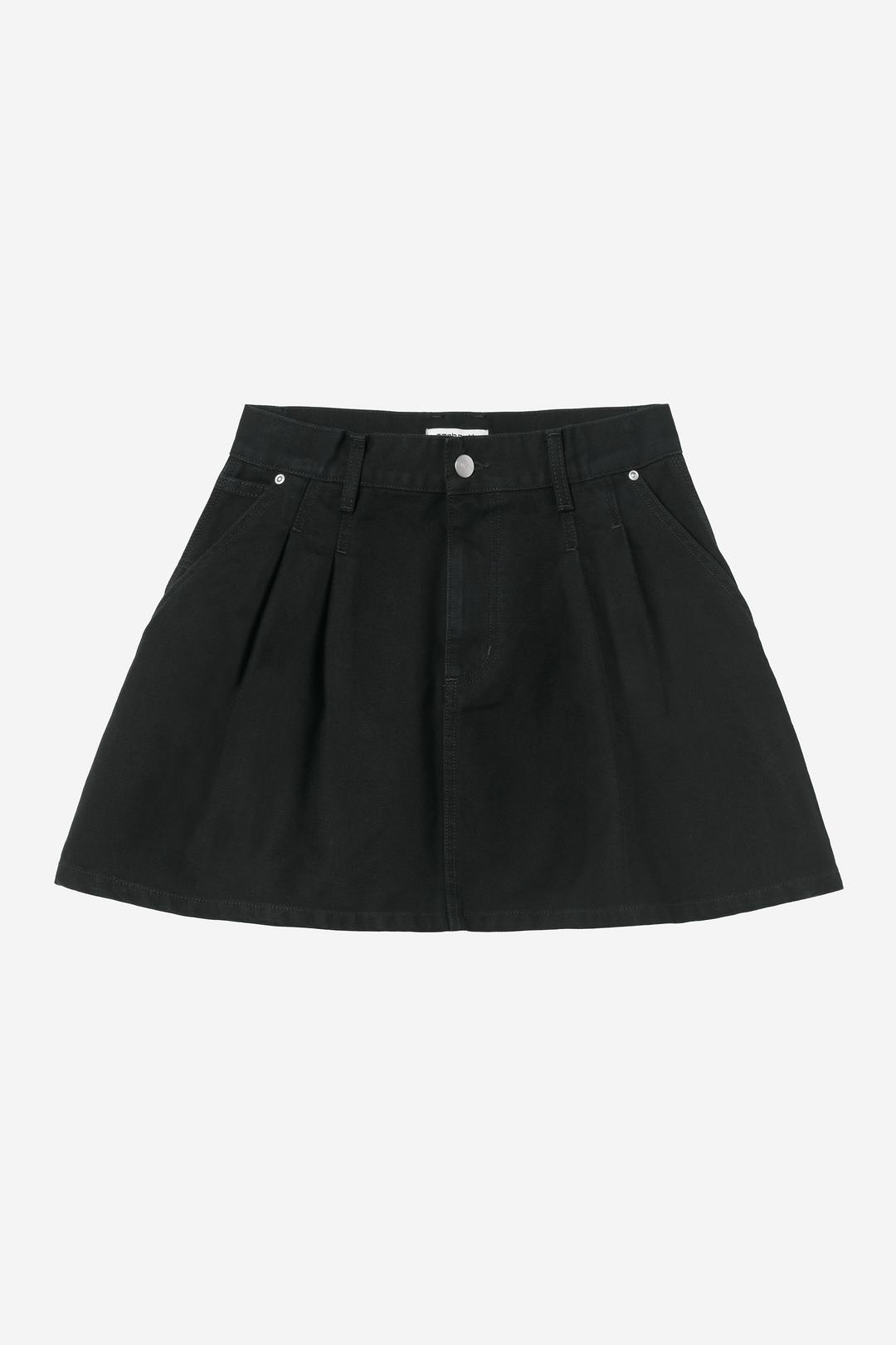 W' Billie Single Knee Skirt Black stone washed