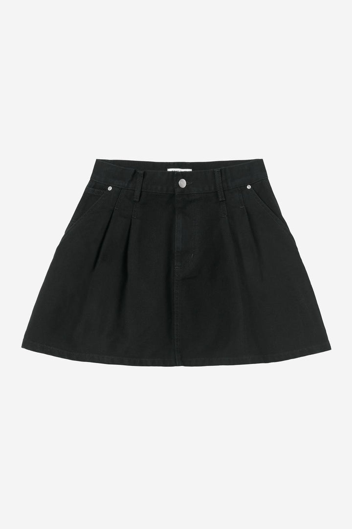 W' Billie Single Knee Skirt Black stone washed