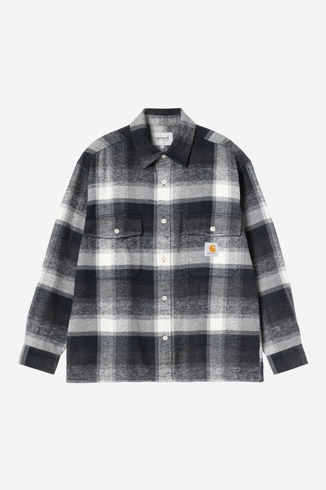 L/S Esterson Shirt Esterson Check, Dark Navy