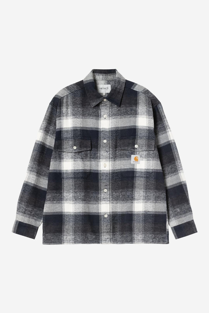 L/S Esterson Shirt Esterson Check, Dark Navy