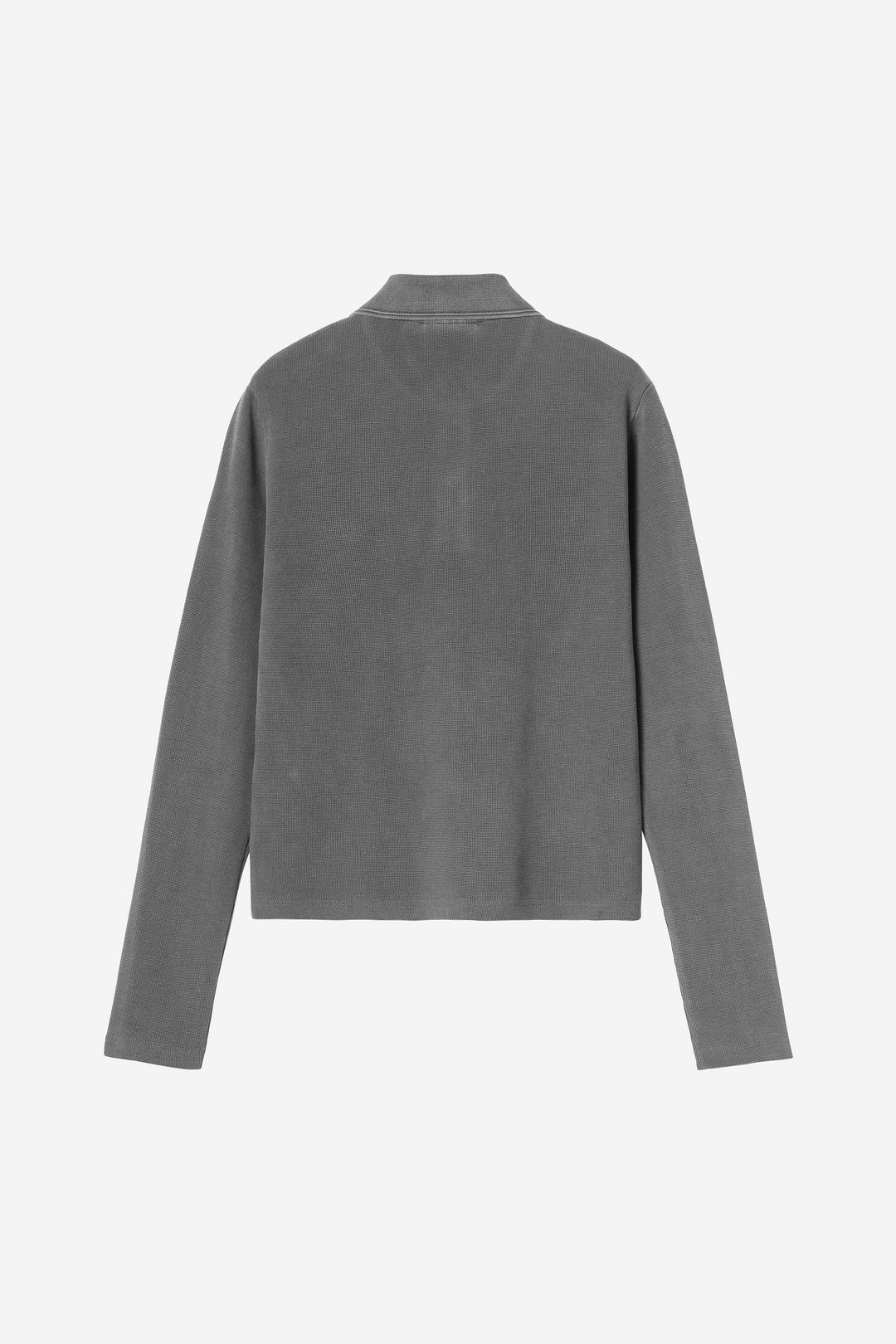 W' L/S Dora Polo Black garment dyed