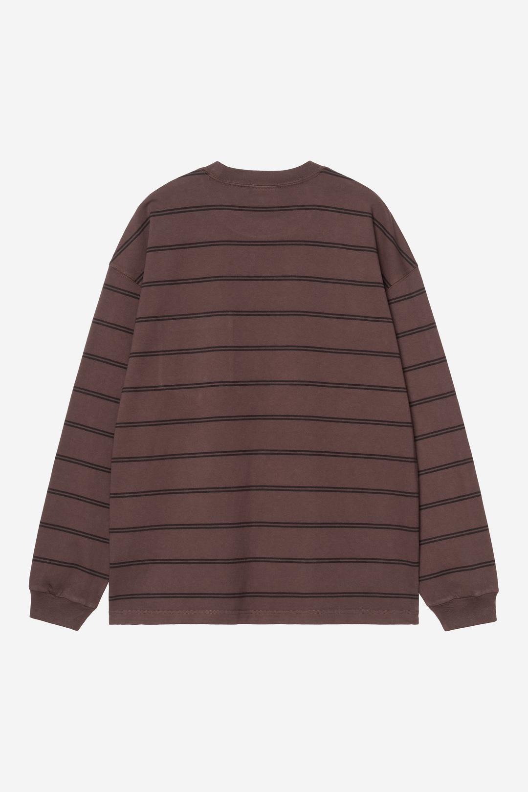 L/S Cardona Pocket T-Shirt Cardona Stripe, Natural