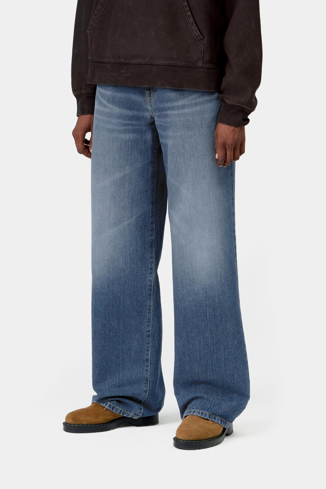 W' Lavine Pant Blue marble used wash