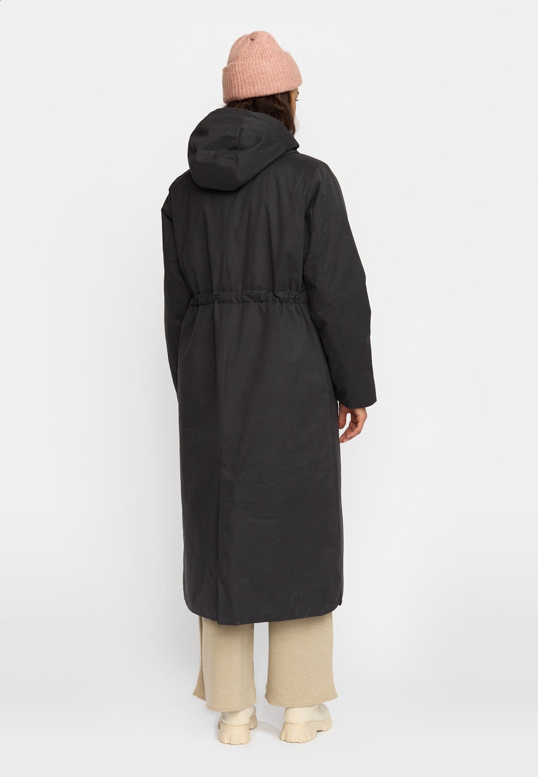 Long Hooded Parka - black