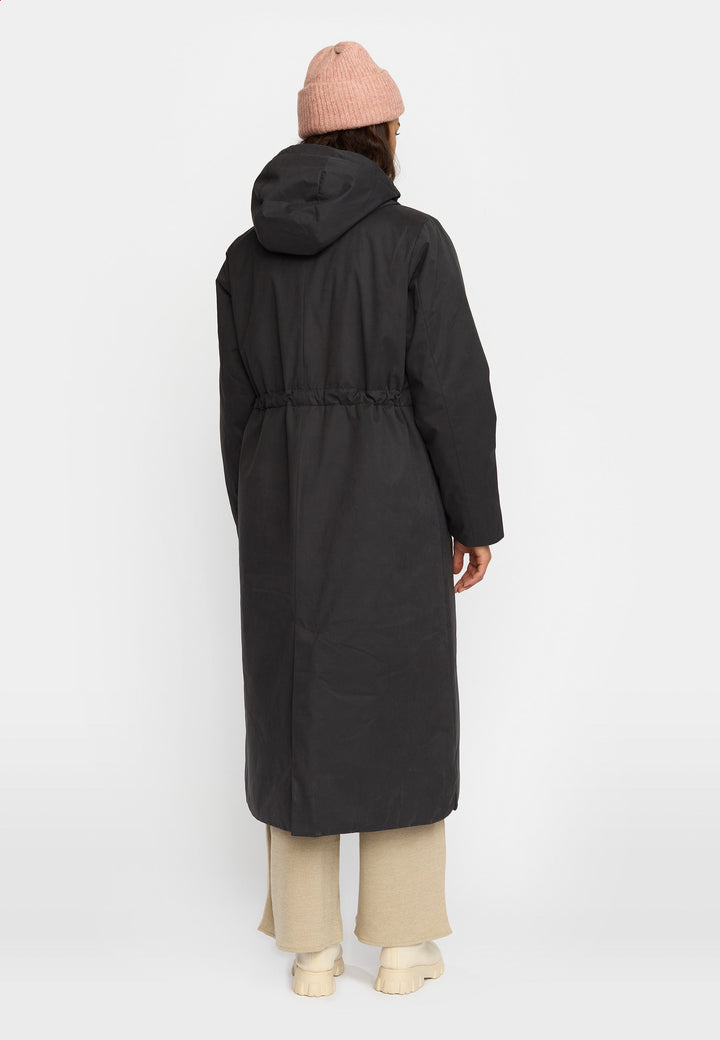 Long Hooded Parka - black