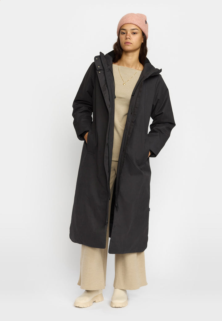 Long Hooded Parka - black
