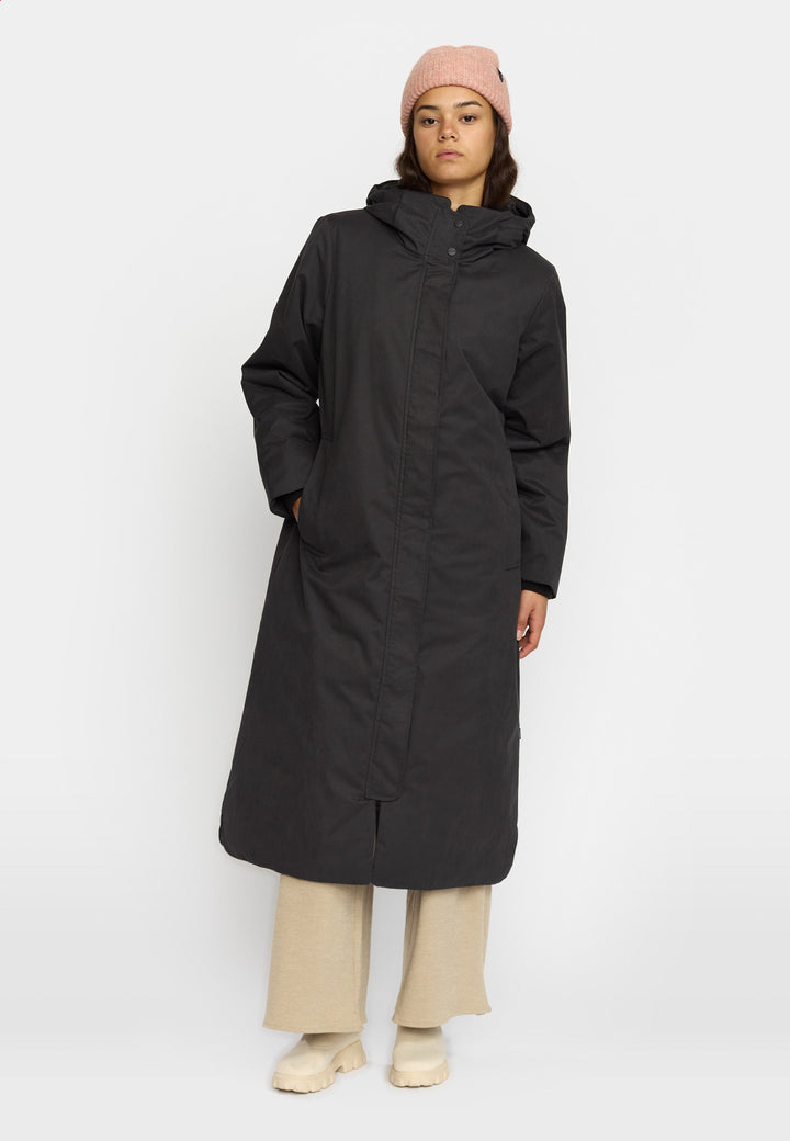 Long Hooded Parka - black