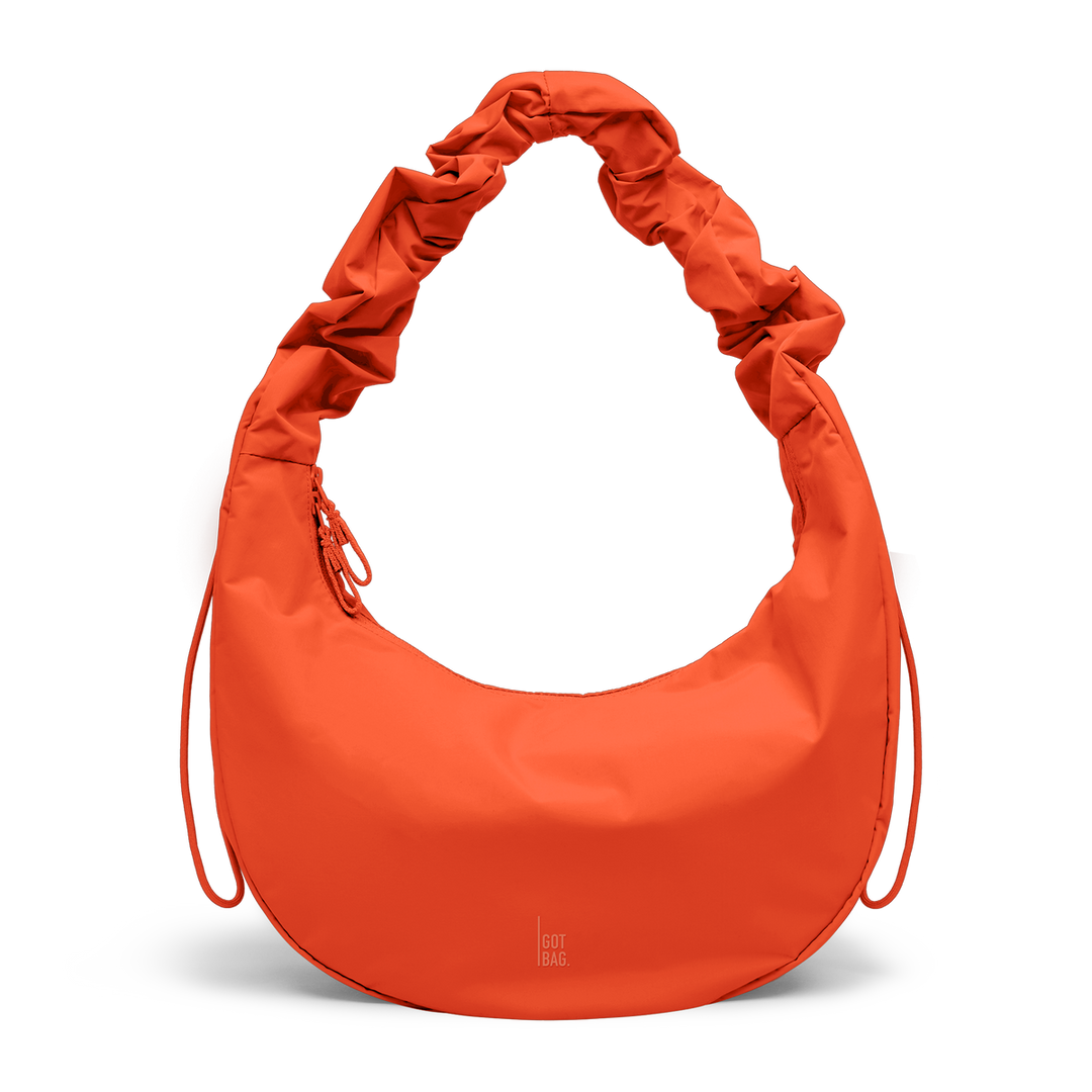 MOON BAG RUFFLE - hot coral