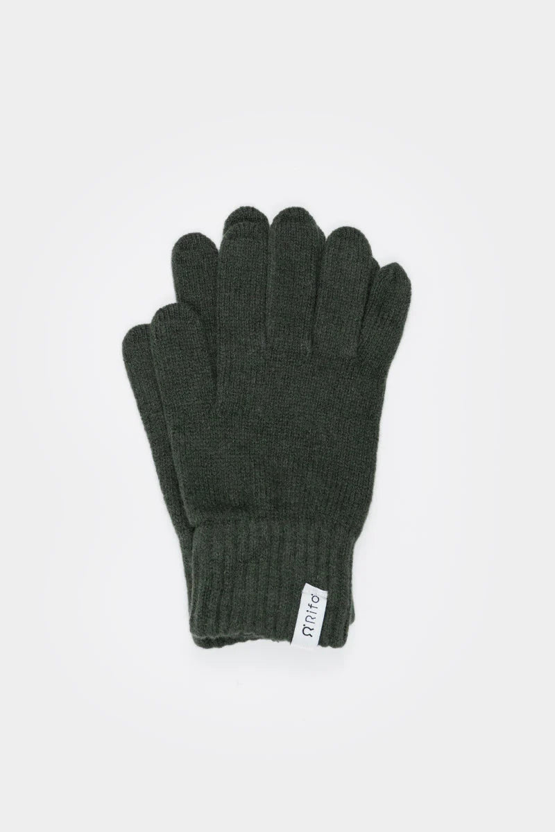 cashmere gloves - verde foresta