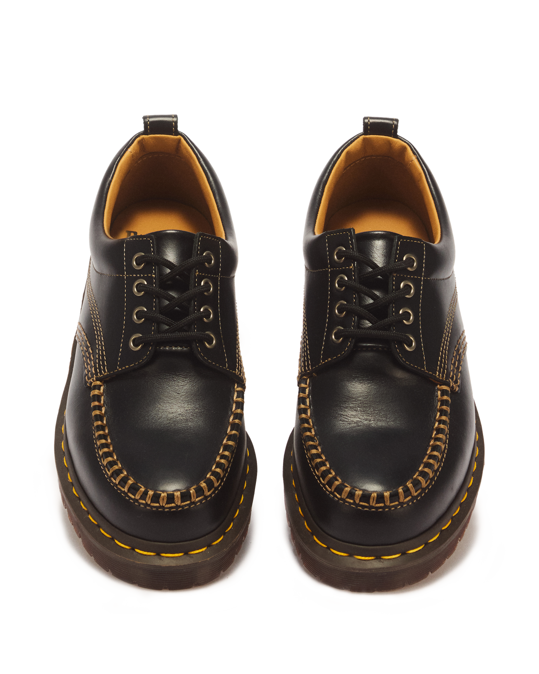 LOWELL BLACK LEATHER MOC TOE