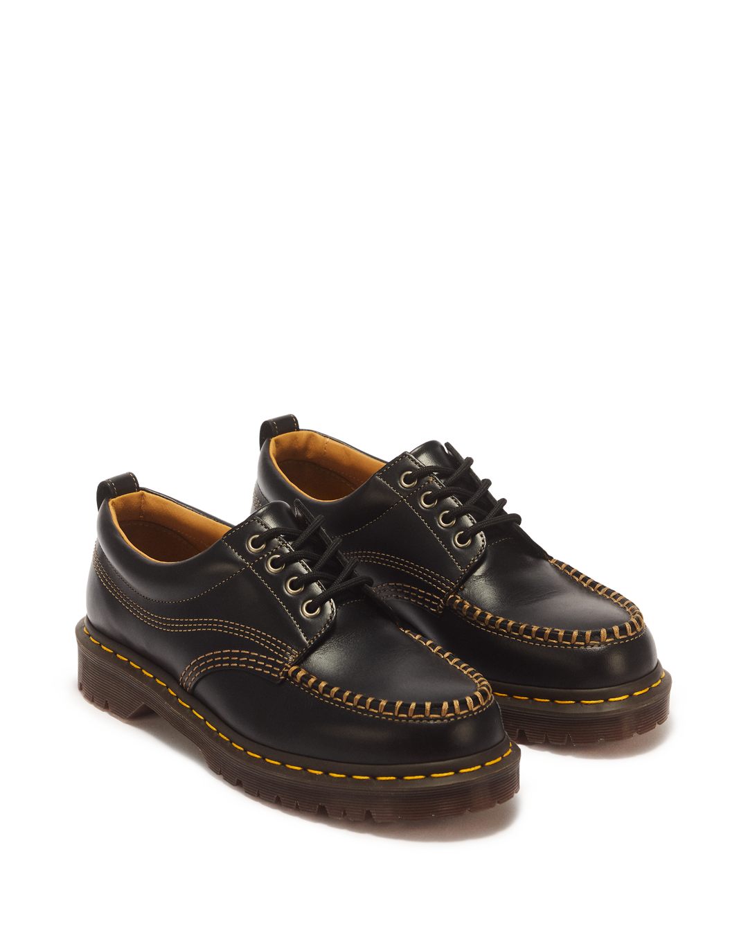LOWELL BLACK LEATHER MOC TOE