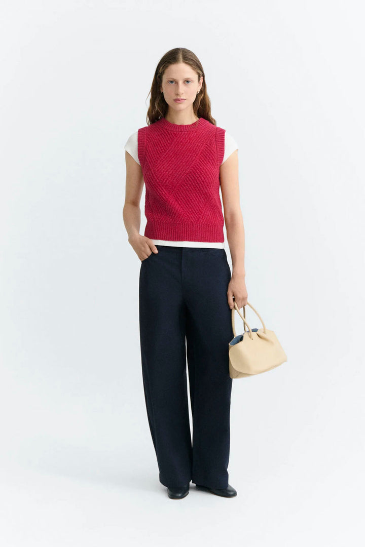 RED KAIA KNITTED VEST