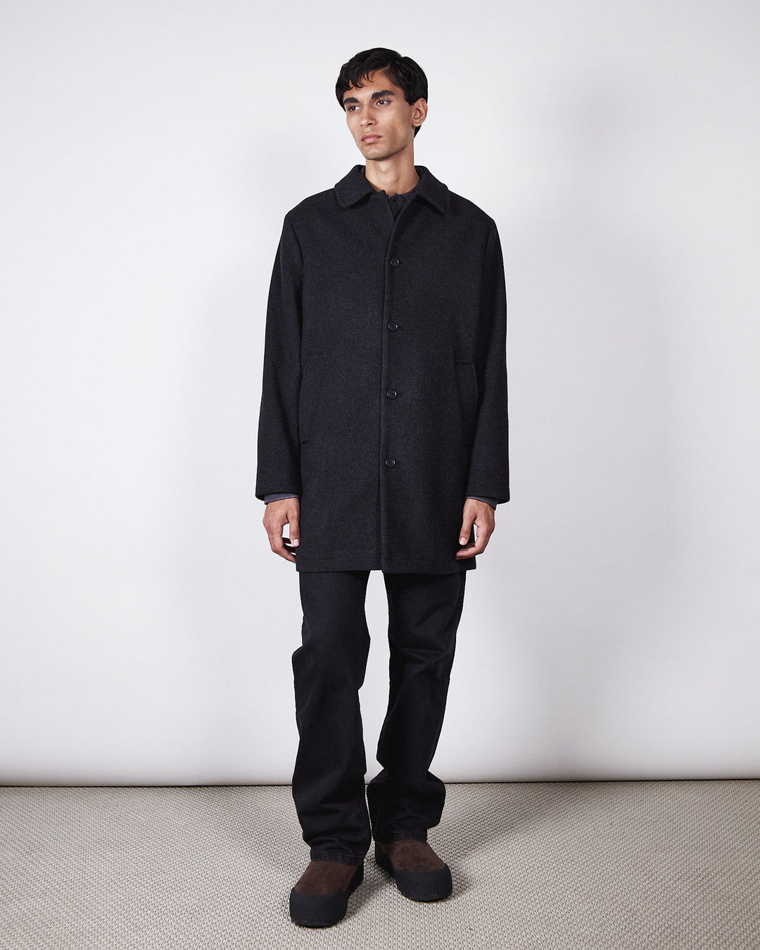 T-Coat Wool - Black Melange