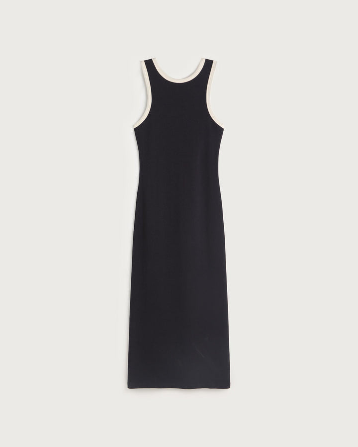 NAVY PANNACOTA CONTRAST DOECHI DRESS