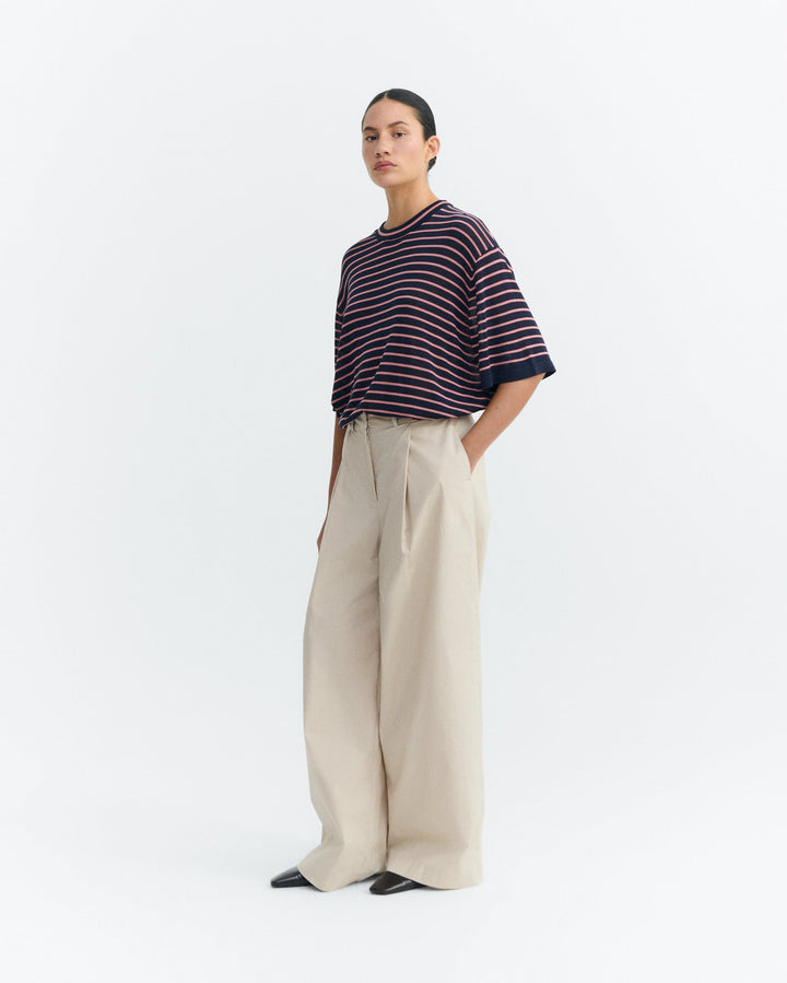 ZENNA KNITTED T - NAVY STRIPE
