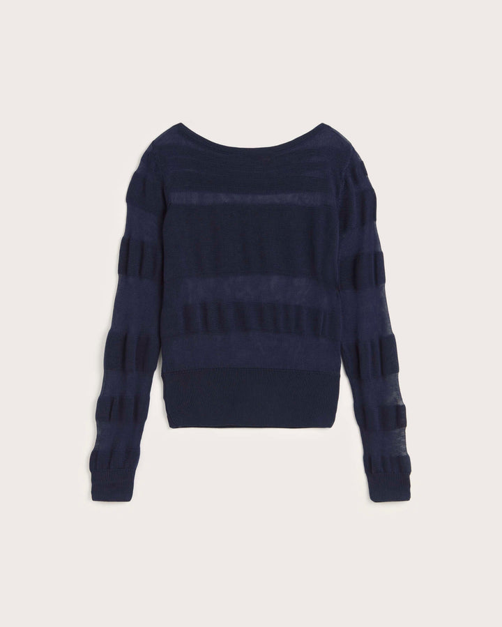 KNITTED SWEATER - NAVY RAVEN
