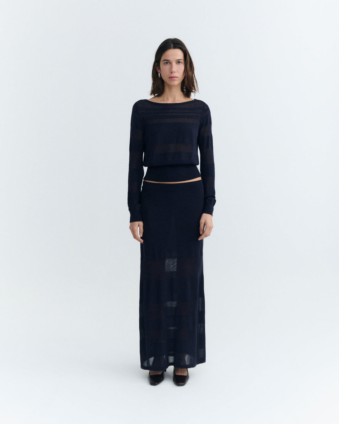 KNITTED SWEATER - NAVY RAVEN