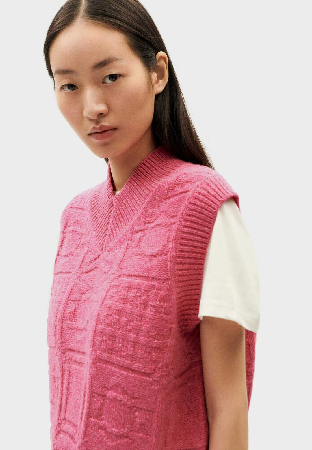 PINK LINKS MICA KNITTED VEST