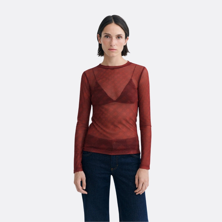 NOIR PRINT RED TERE TOP