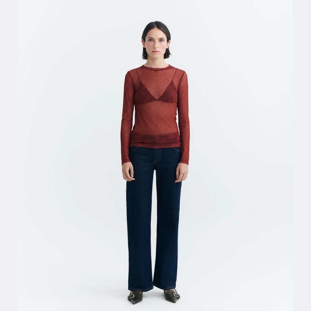 NOIR PRINT RED TERE TOP