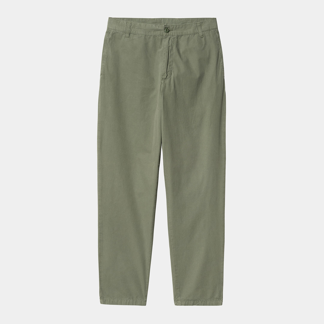 Calder Pant 100 % Cotton Dollar Green garment dyed no length