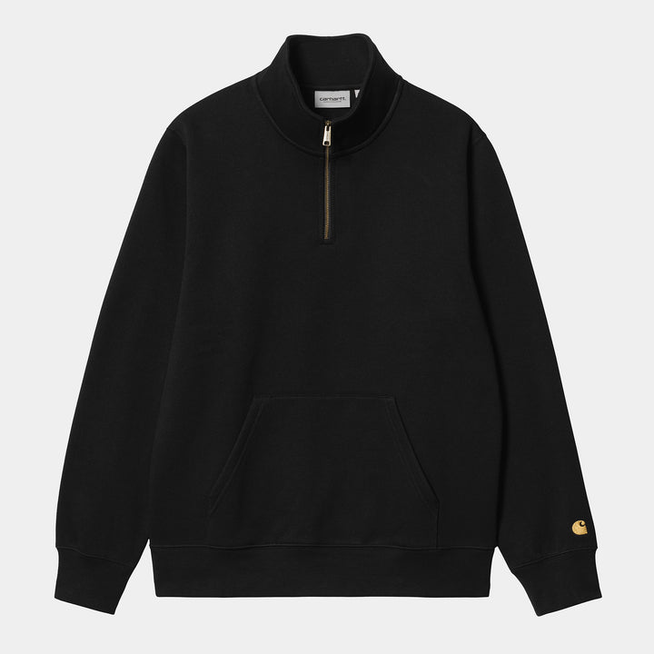 Chase Neck Zip Sweatshirt - Black/Gold