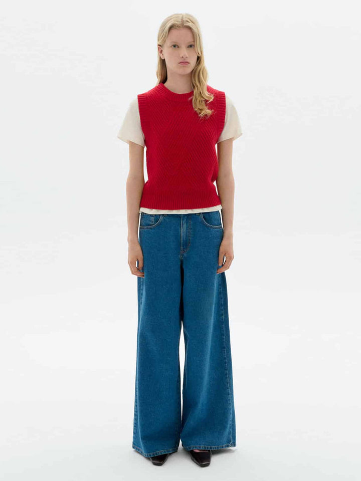 RED KAIA KNITTED VEST