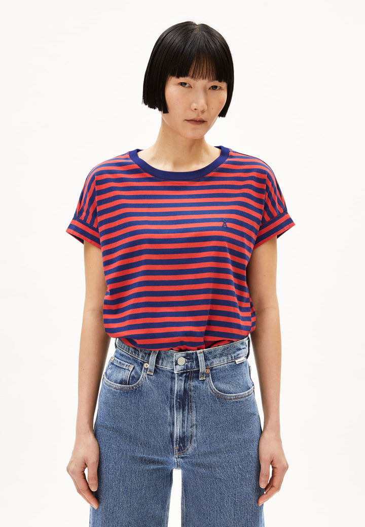 IDAARA STRIPES  - blue noon-coral blush