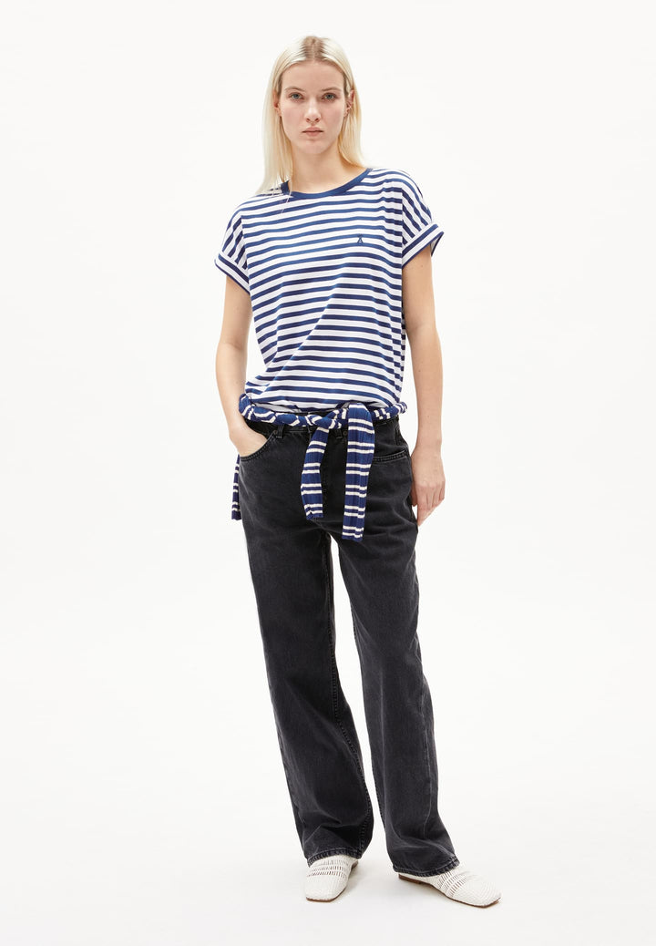 IDAARA STRIPES  - white-lapis blue