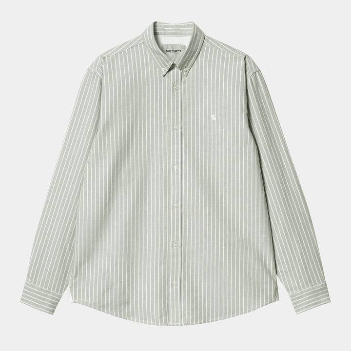 L/S Dabney Shirt - yucca /white