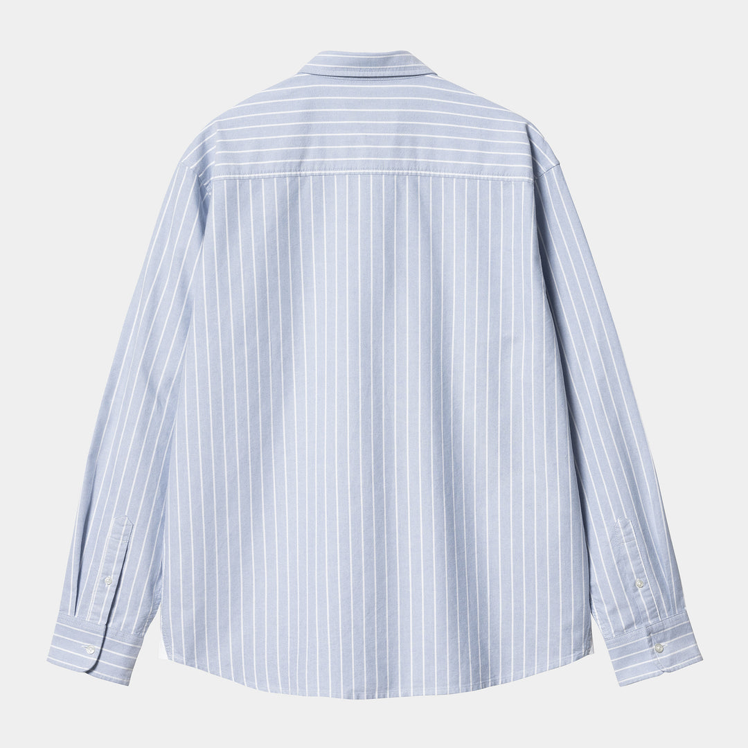 L/S Dowlen Shirt 100 % Cotton Dowlen Stripe, Bleach / White ---