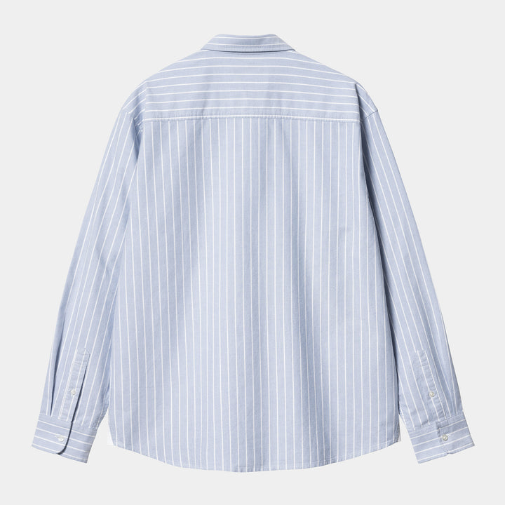 L/S Dowlen Shirt 100 % Cotton Dowlen Stripe, Bleach / White ---