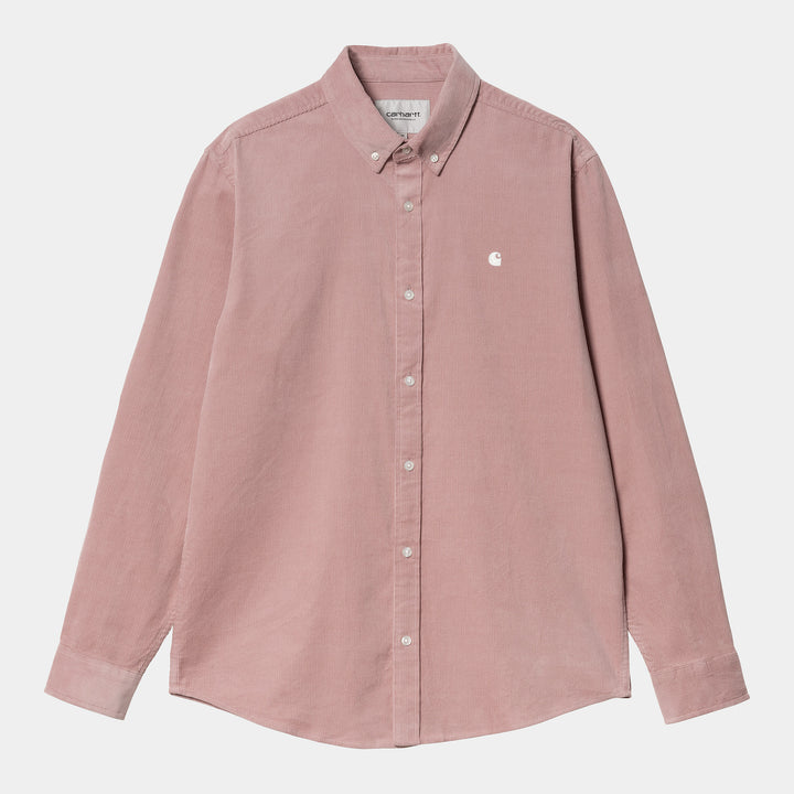 L/S Madison Fine Cord Shirt - Glassy Pink / Wax