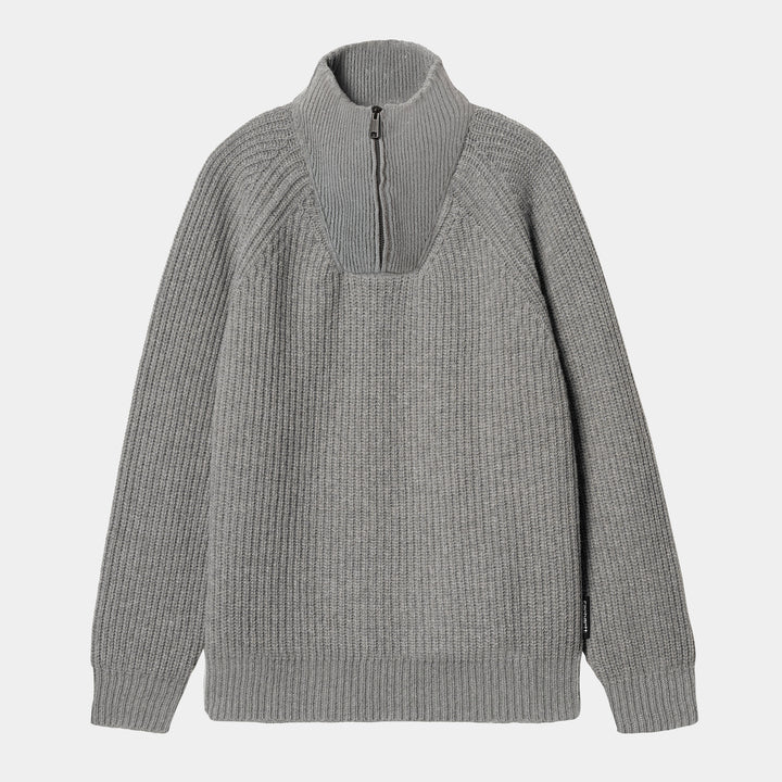 Marlon Half Zip Sweater - grey heather