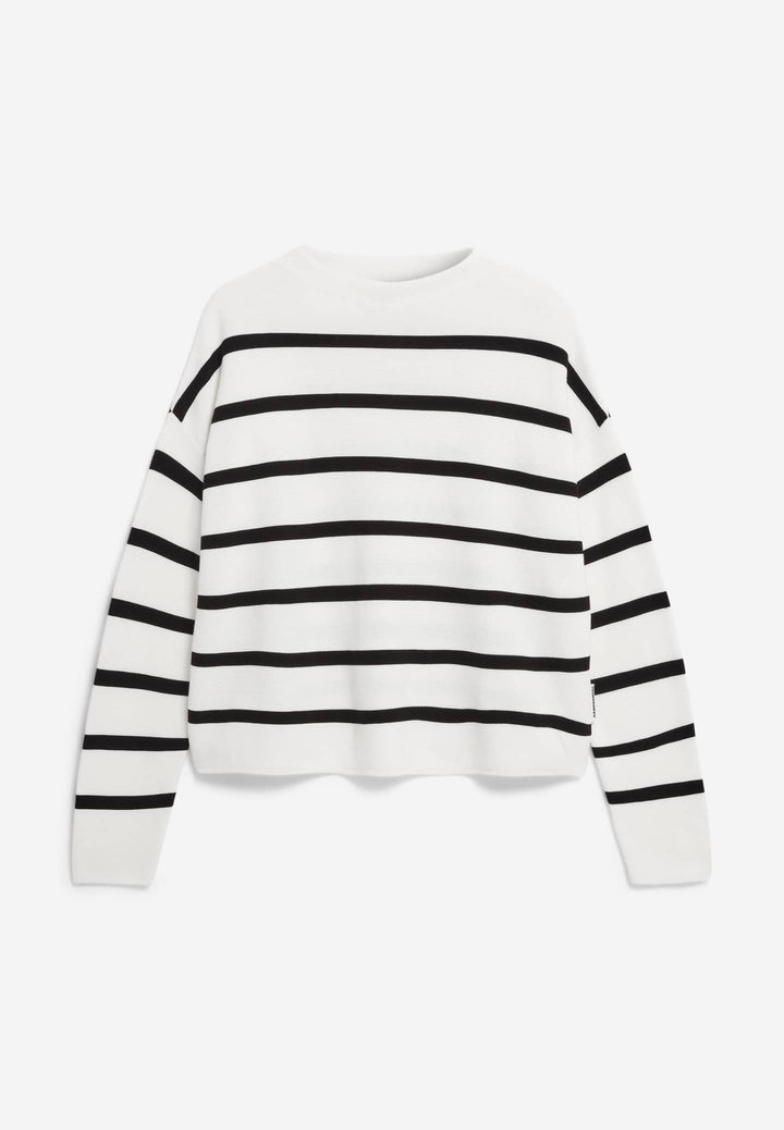 MERINAA STRIPES - light oatmilk-black