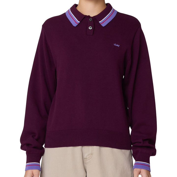GOALIE POLO SWEATER-  BEET