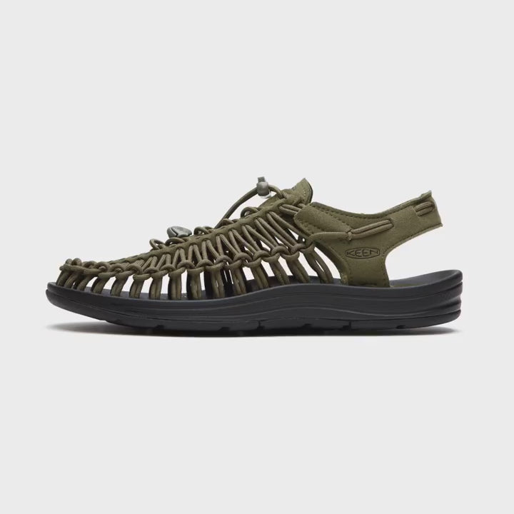 Uneek- dark olive/black - recycled plastic cord upper / rubber outsole