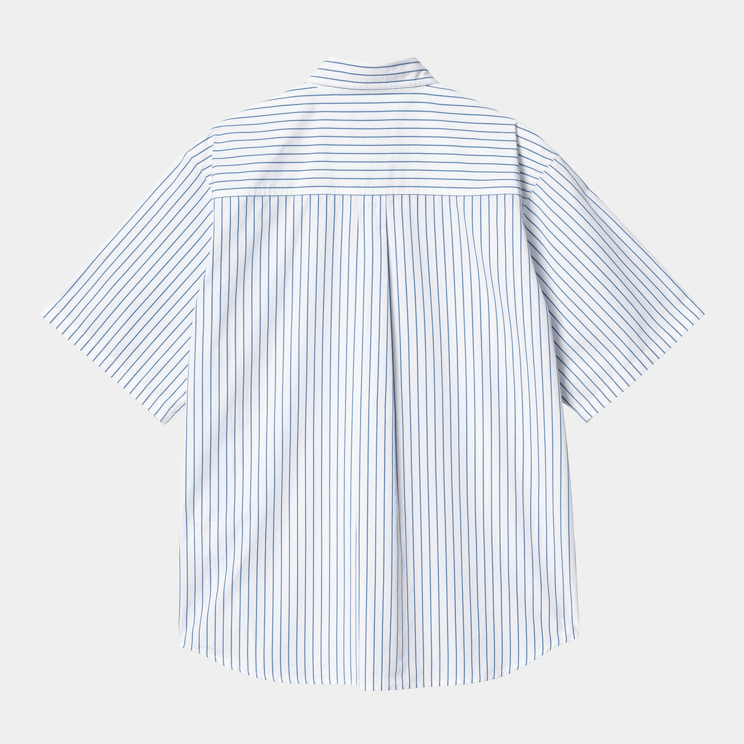 Linus Shirt 100 % Cotton Linus Stripe, Bleach / White -