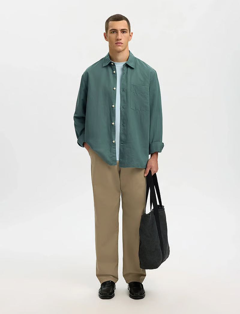 MIKA TENCEL BLEND LS SHIRT - green