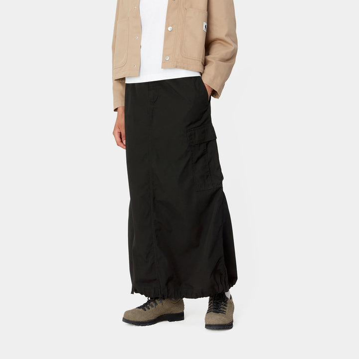 W' Cargo Skirt LongBlack rinsed