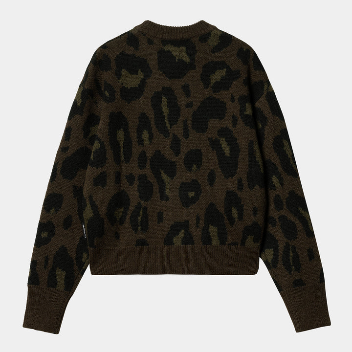 W' Merton SweaterCamo Leo Jacquard, Tamarind