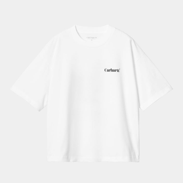 W' S/S Fold Leo T-Shirt  -  White