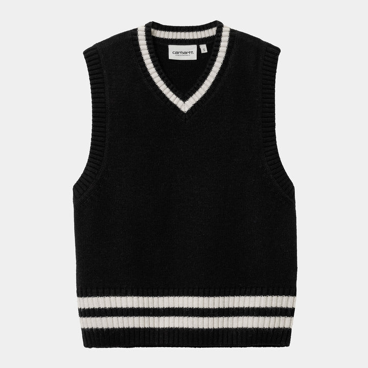 W' Stanford Vest Sweater - black/white