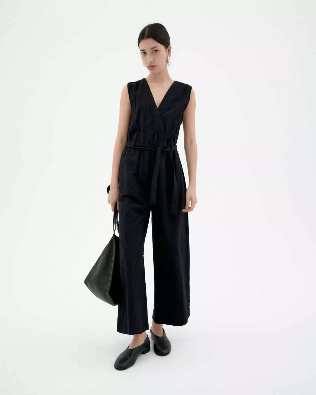 BLACK SEERSUCKER WINONA JUMPSUIT
