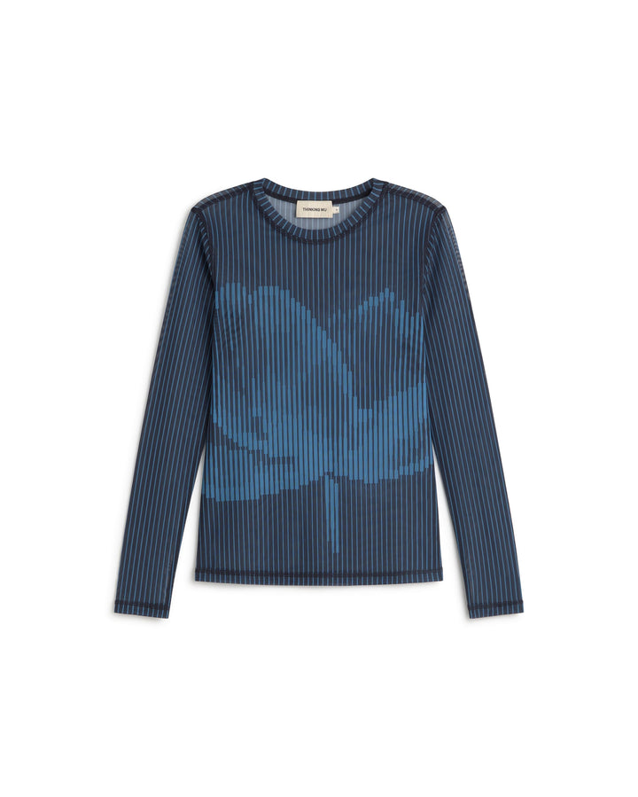 LOTUS PRINT NAVY TERE TOP