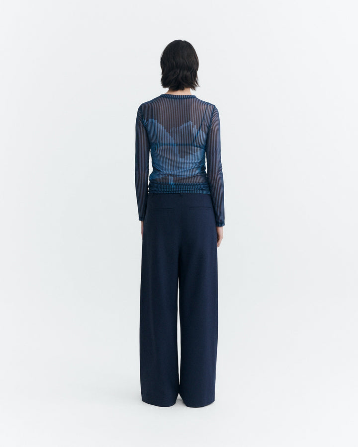 LOTUS PRINT NAVY TERE TOP