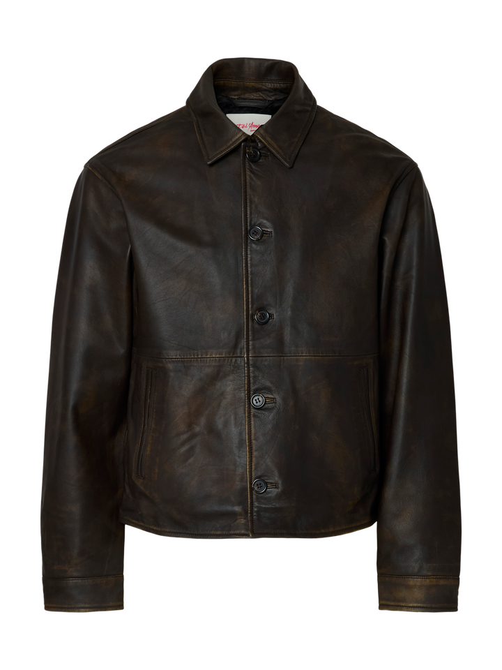 MORGAN HOTEL AMOUR LEATHER BLOUSON - demitasse